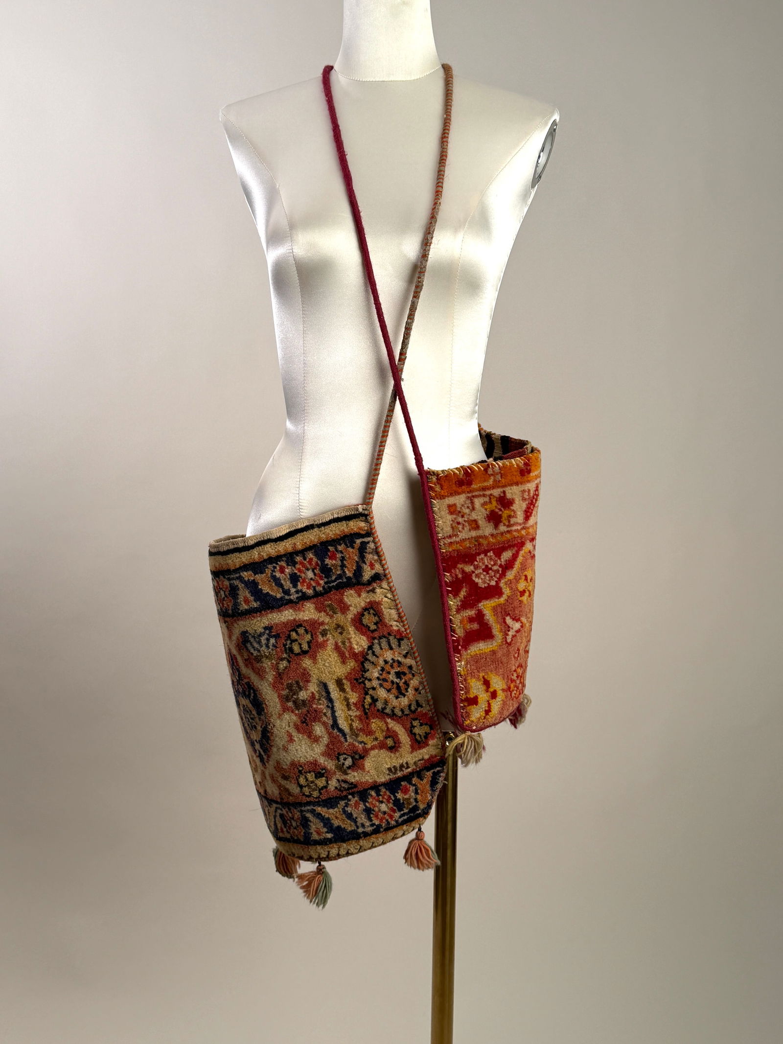 Two Antique Persian Rug Textile Shoulder Bags with 1926 Lead Seal Tags (1 of 9)