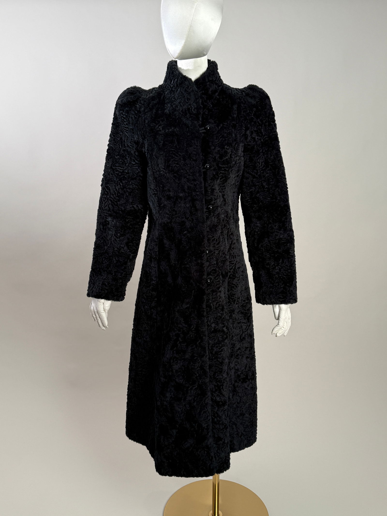 Vintage Faux Persian Lamb Coat Victorian Style Made in USA (1 of 8)