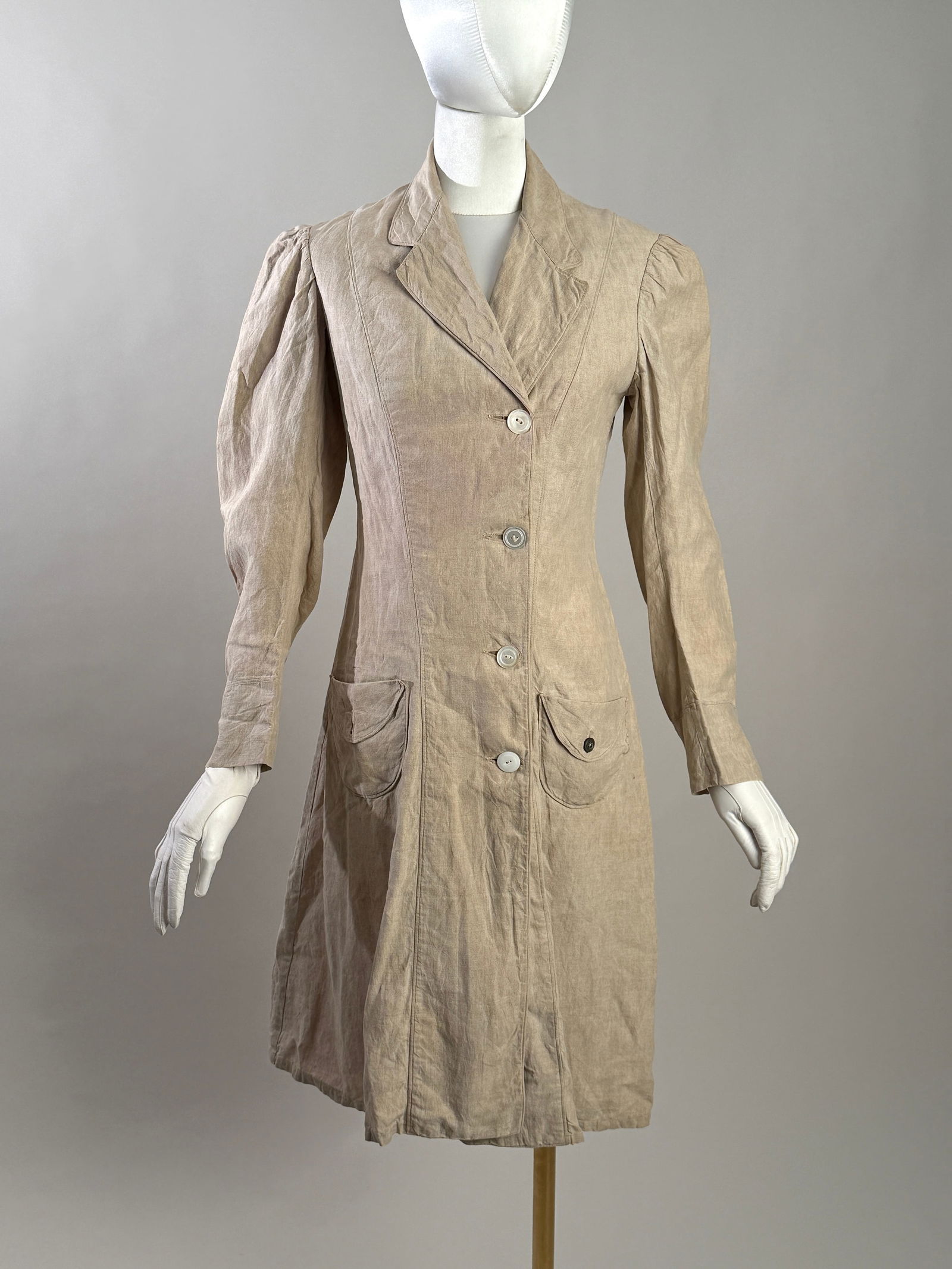 Antique Edwardian Tailored Linen Jacket with Mother of Pearl (1 of 9)