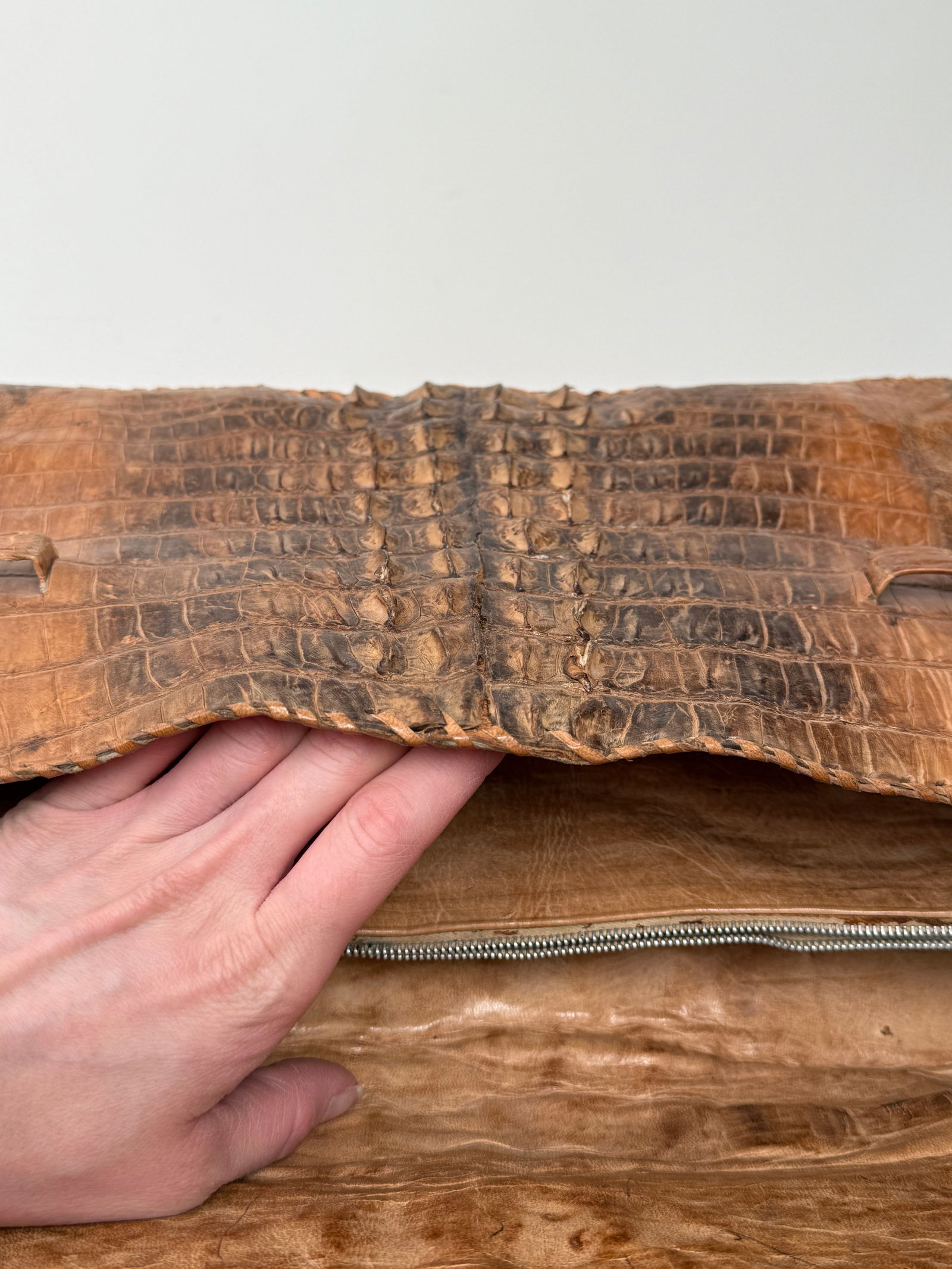 Vintage Alligator Leather Briefcase / Document Case - 3