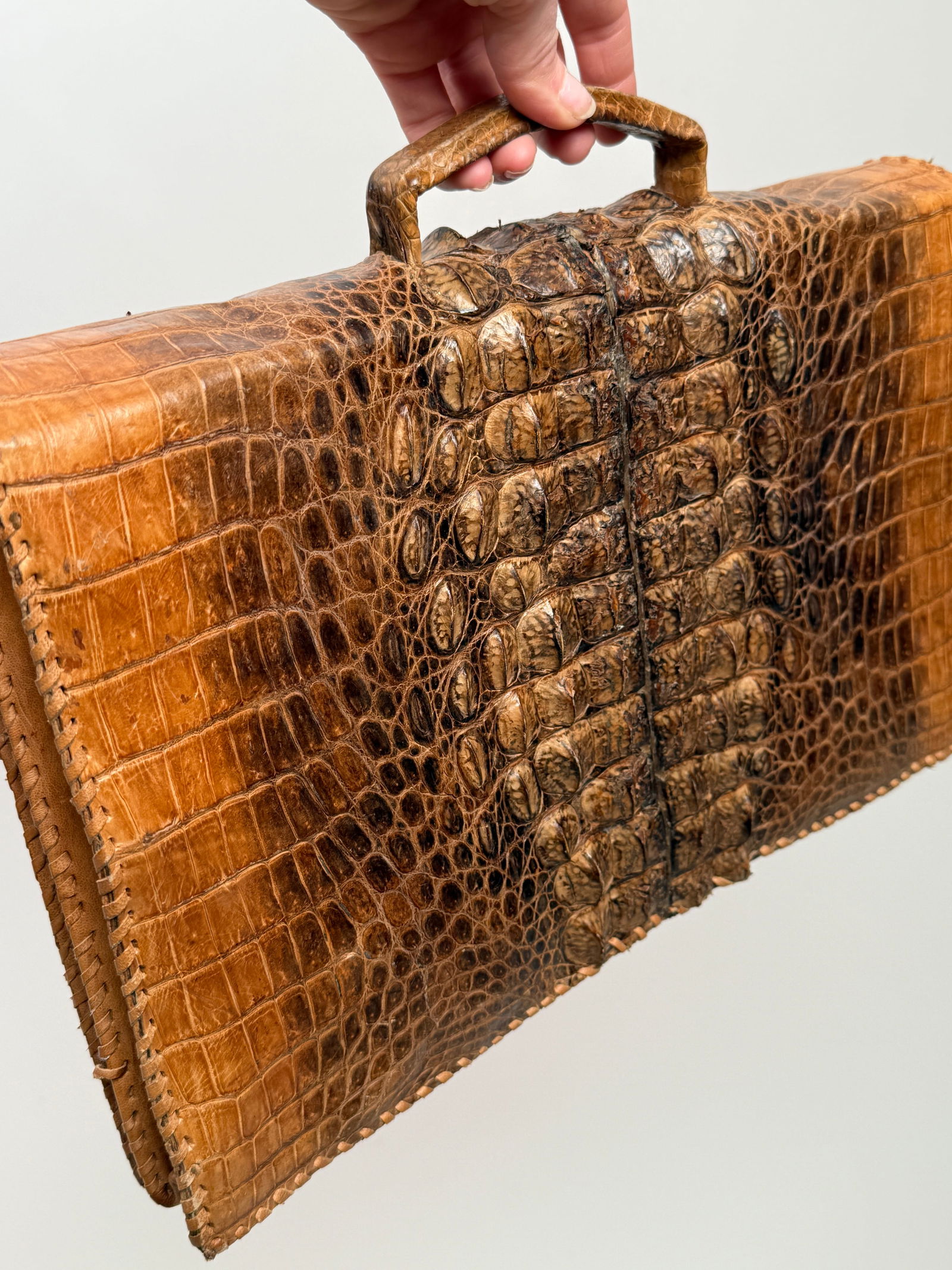 Vintage Alligator Leather Briefcase / Document Case - 4