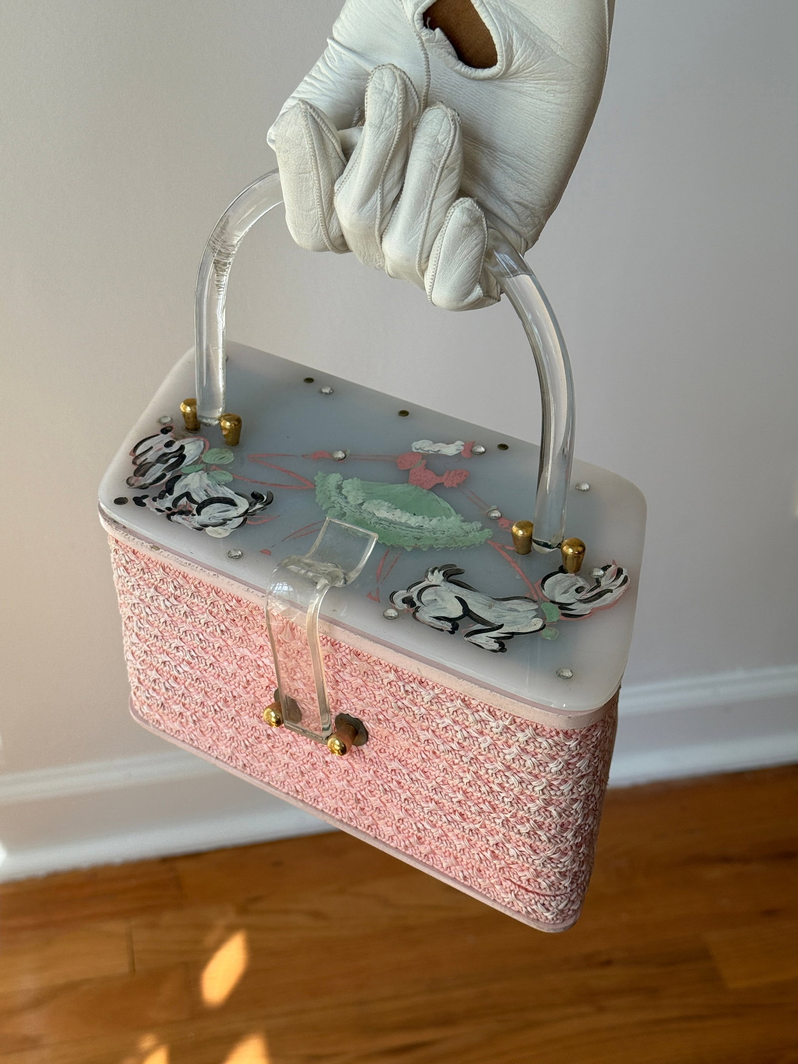 Vintage 1950s Jerri’s Originals Hand Painted Lucite Box Bag (1 of 5)
