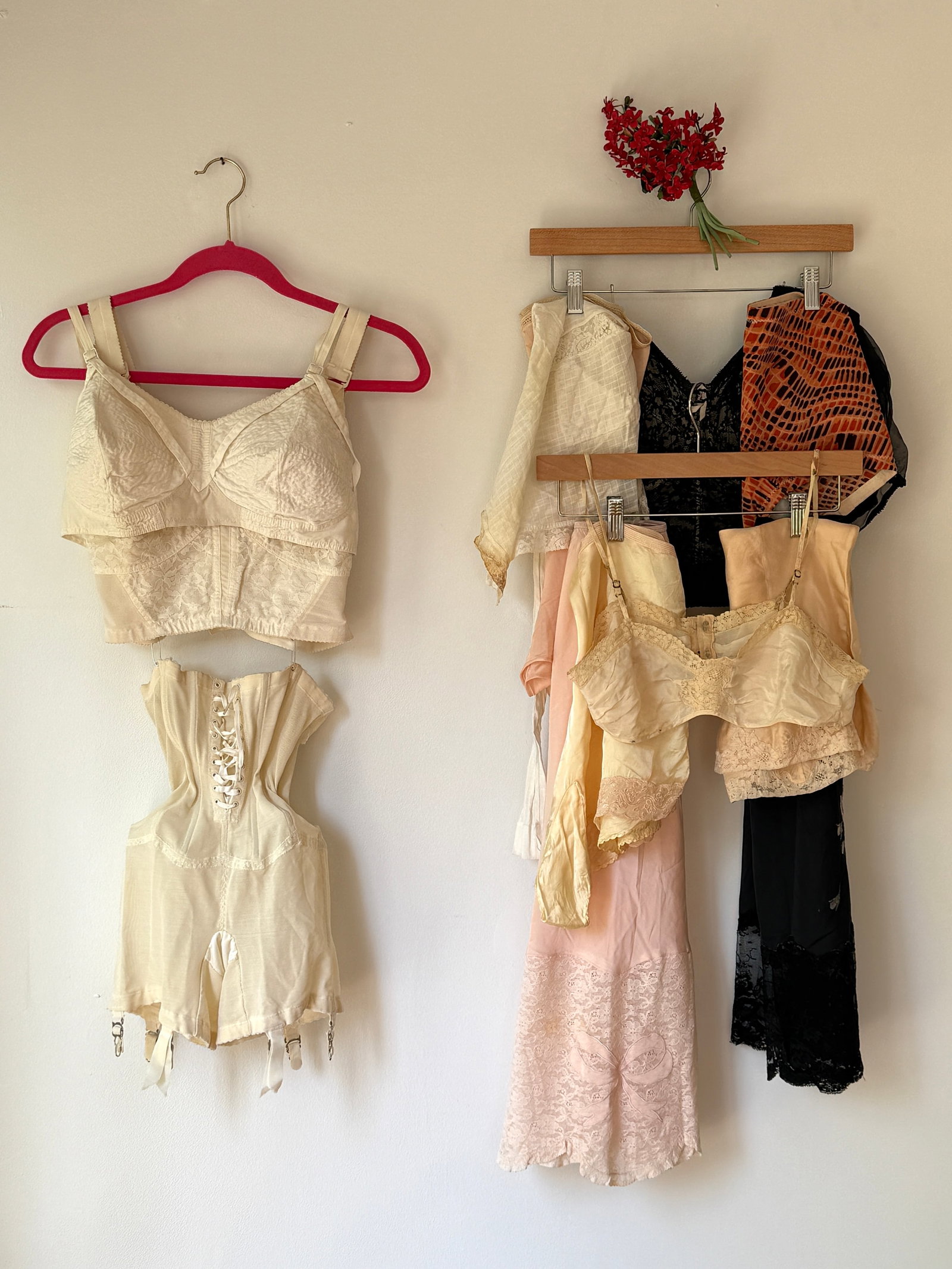 Antique Vintage Lingerie Group (13 pcs) Corset Bustiers, Tap Shorts, Skirts (1 of 19)