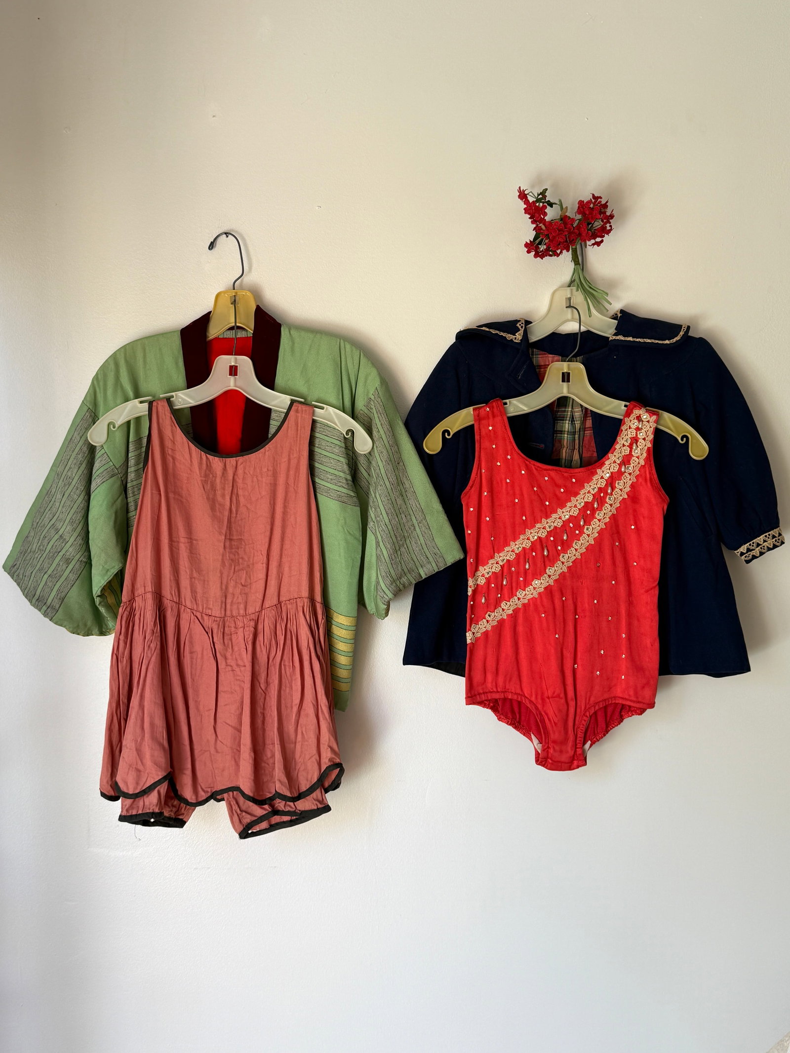 Antique Children's Clothing Group, 1930s Costume, Green Kimono (1 of 17)