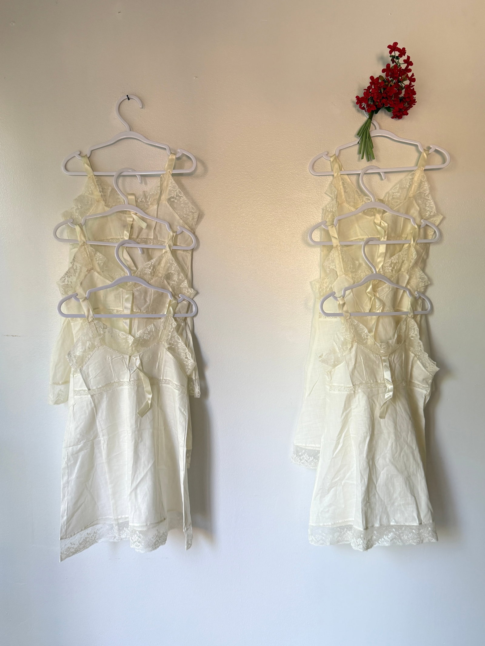 Identical/ Unworn Antique Cotton Lace Chemise Baby Girl Dress lot of Six (1 of 10)