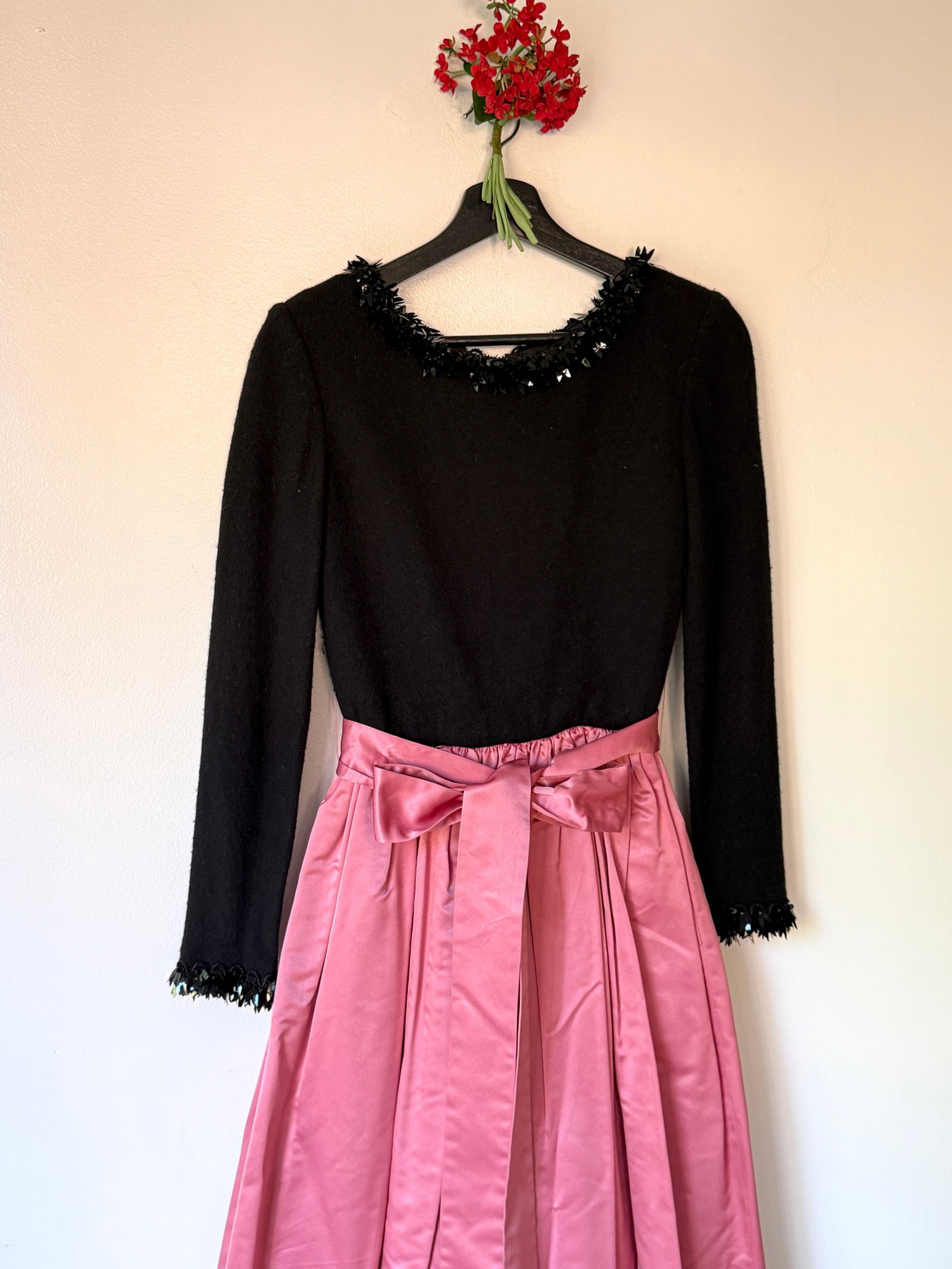 Vintage Cashmere Pink Satin Sequins Dress, William Pearson (1 of 11)