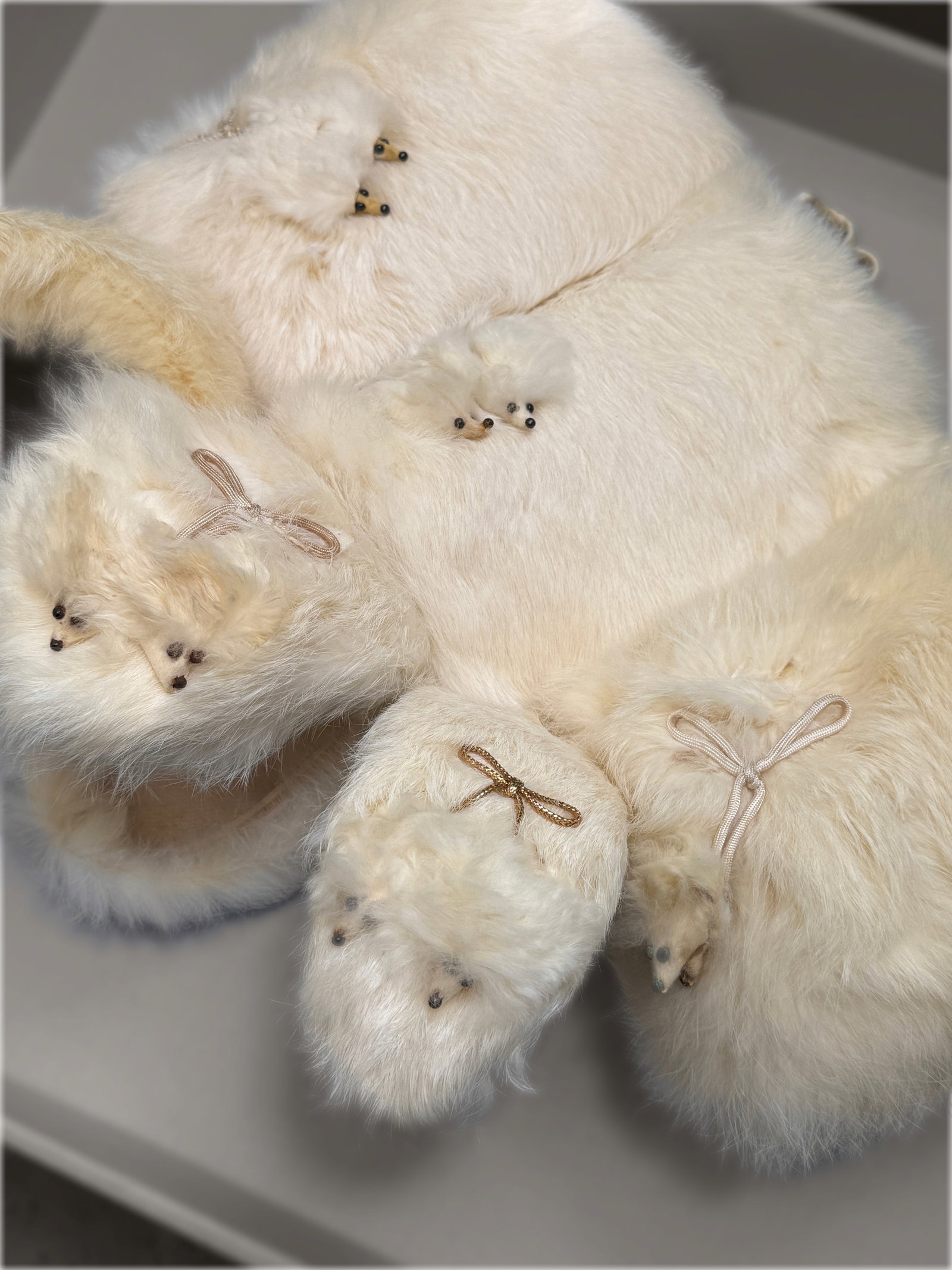 Group (3) Vintage Fur Winter Muffs & Headbands with Animal Faces (1 of 7)