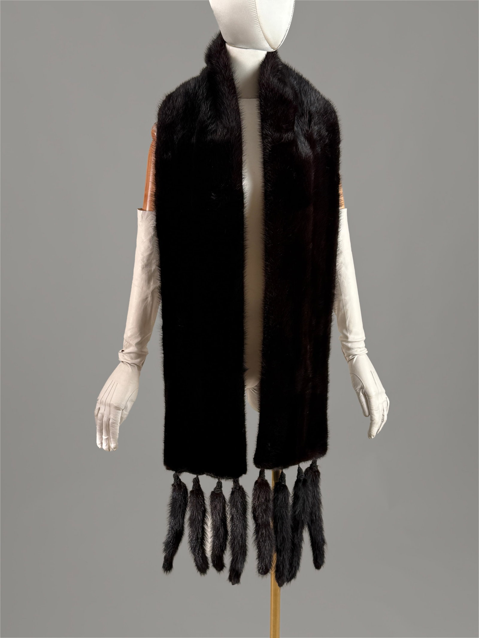 Vintage 1950s Mink Fur Stole Scarf with Tail Tassels by Wm. Shenberg & Sons Chicago (1 of 13)