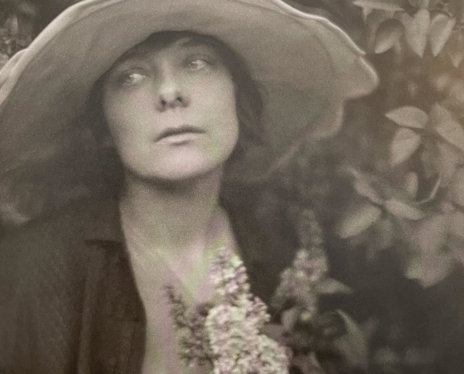 Edward Weston - Portrait of Margrethe in Garden, 1918: EDWARD WESTON (1886-1958) Portrait of Margrethe in Garden, 1918 Print in Colors 6 1/2" x 8" Edward Weston was a seminal American photographer whose radical approach to composition, lighting, and form 