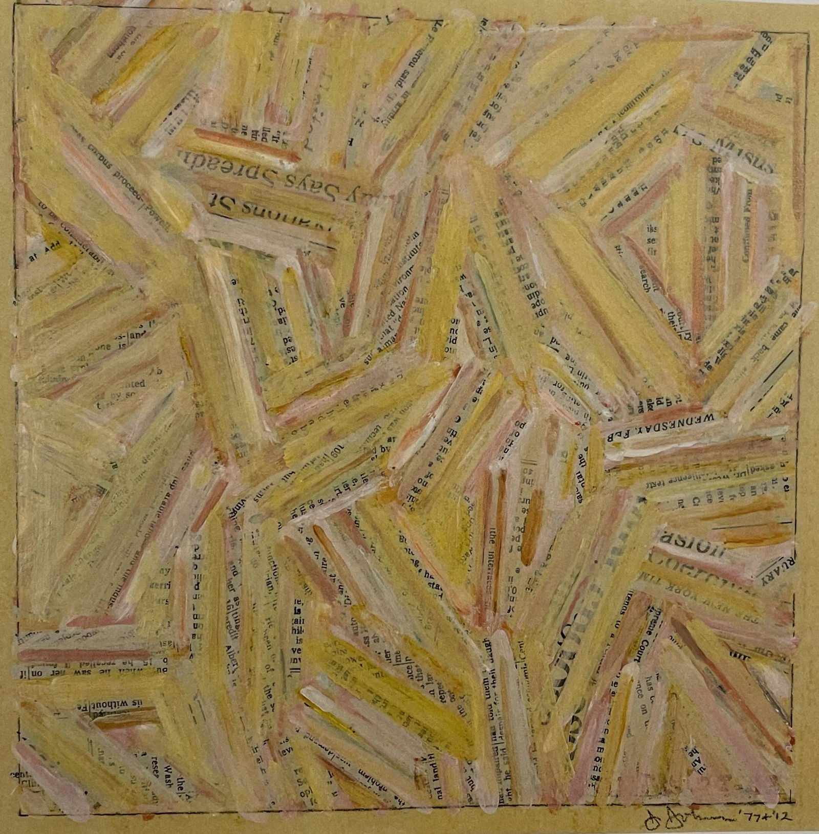 Jasper Johns - Untitled, 1977: JASPER JOHNS (B. 1930) Untitled, 1977 Print in Colors 6 1/2" x 6 3/4" Jasper Johns is an iconic American artist who came to define the period between Abstract Expressionism and Pop Art. In Flag (1954�