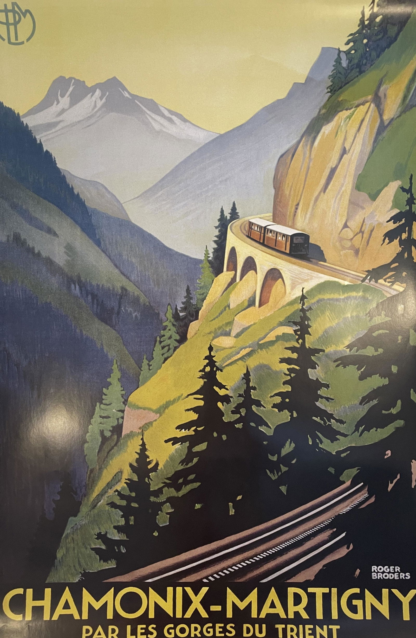 Roger Broders - Chamonix-Martigny, 1930: ROGER BRODERS Chamonix-Martigny, 1930 Offset Lithograph 24" x 33"