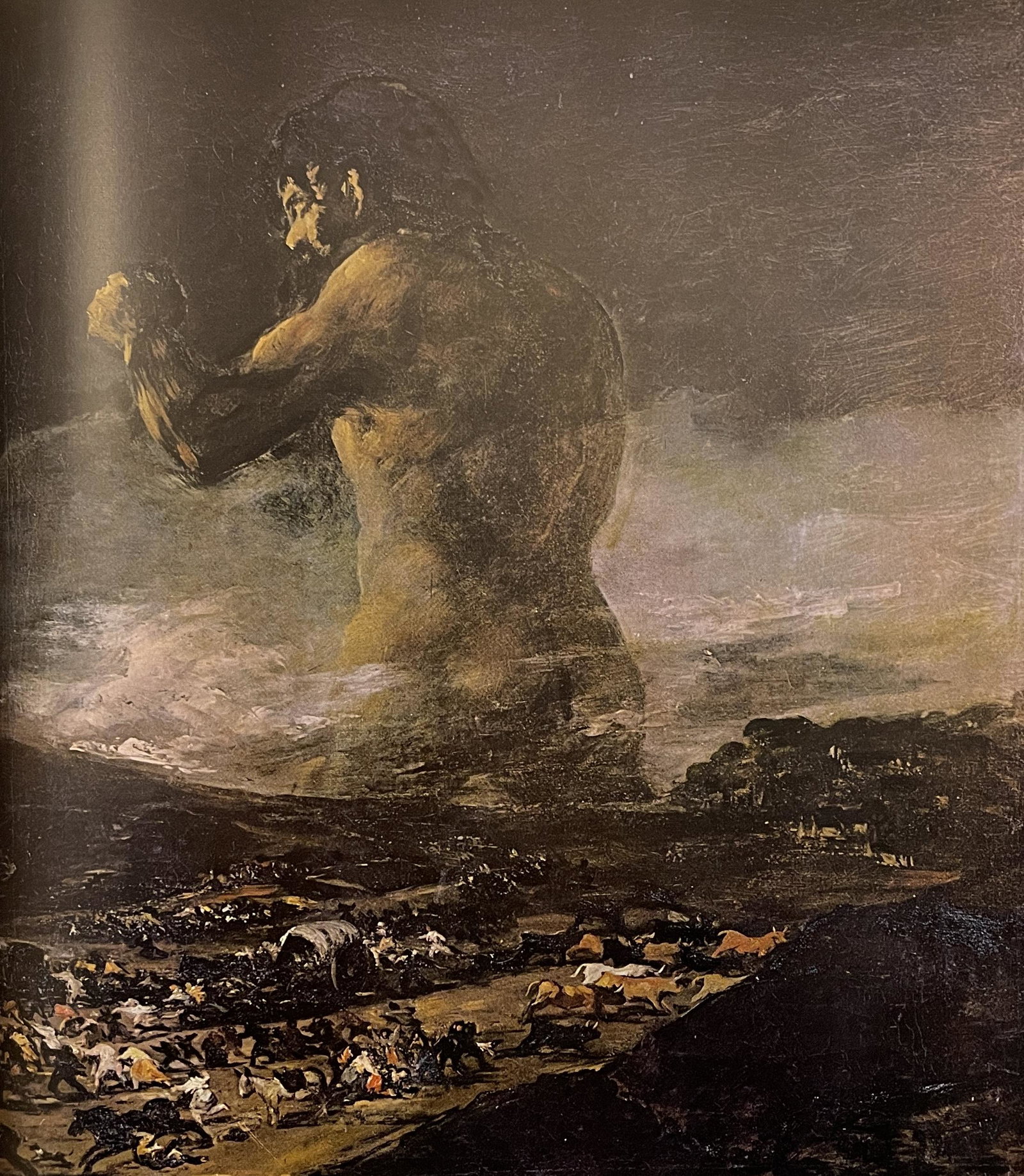 Francisco Goya - The Colossus, 1811: FRANCISCO GOYA (1746-1828) The Colossus, 1811 Print in Colors, Printed in the 1970s 8 3/4" x 10" Francisco Goya was a Spanish artist widely considered one of the most important painters of the Romanti