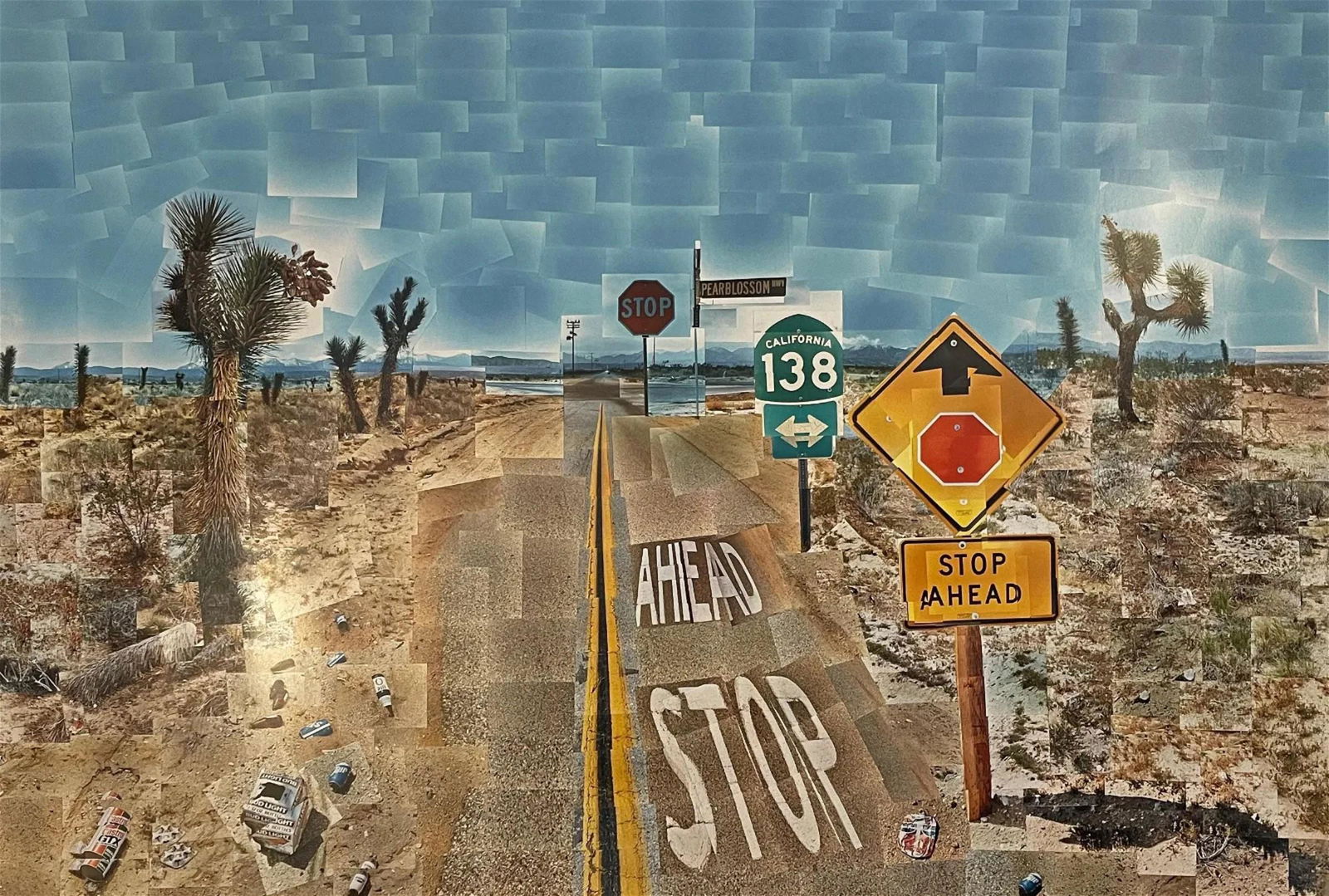 David Hockney - Pearlblossom Highway - Offset Lithograph: DAVID HOCKNEY (B. 1937) Pearlblossom Highway Offset Lithograph 23 1/4" x 33 3/4"