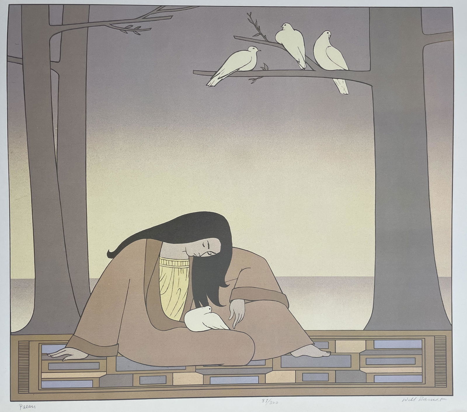 Will Barnet - Paean, 1978: WILL BARNET (1911-2012) Paean, 1978 Print in Colors, Printed in the 1970s, Plate Signed and Numbered 10 1/2" x 12" Will Barnet was a 20th-century American artist best known for his paintings and print