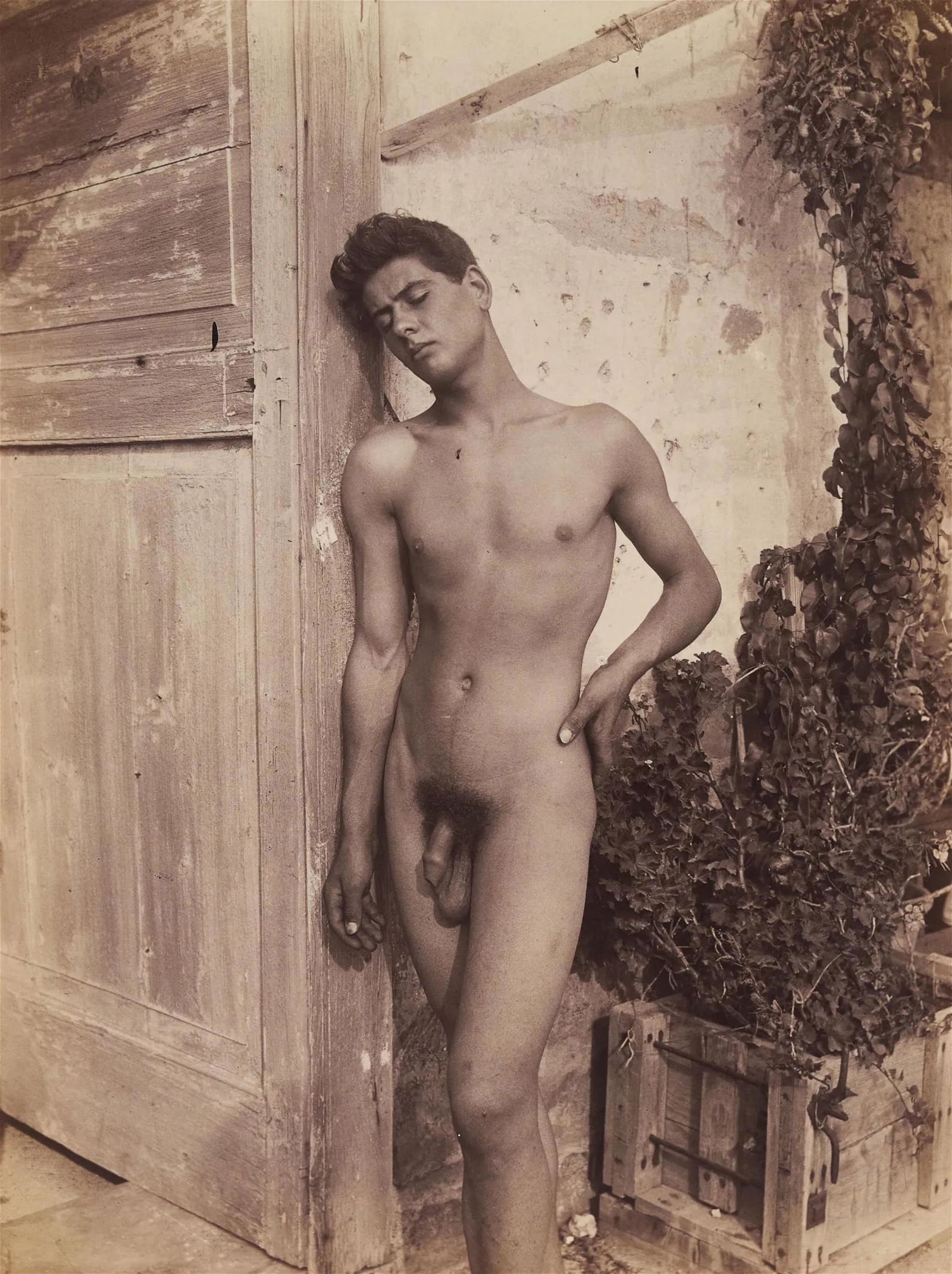 Wilhelm Von Gloeden - Young Nude: WILHELM VON GLOEDEN (1856-1931) Young Nude Print in Colors 5 1/4" x 7 1/4" Baron Wilhelm von Gloeden was a German photographer known for his erotic images of adolescent boys. Often featuring subjects