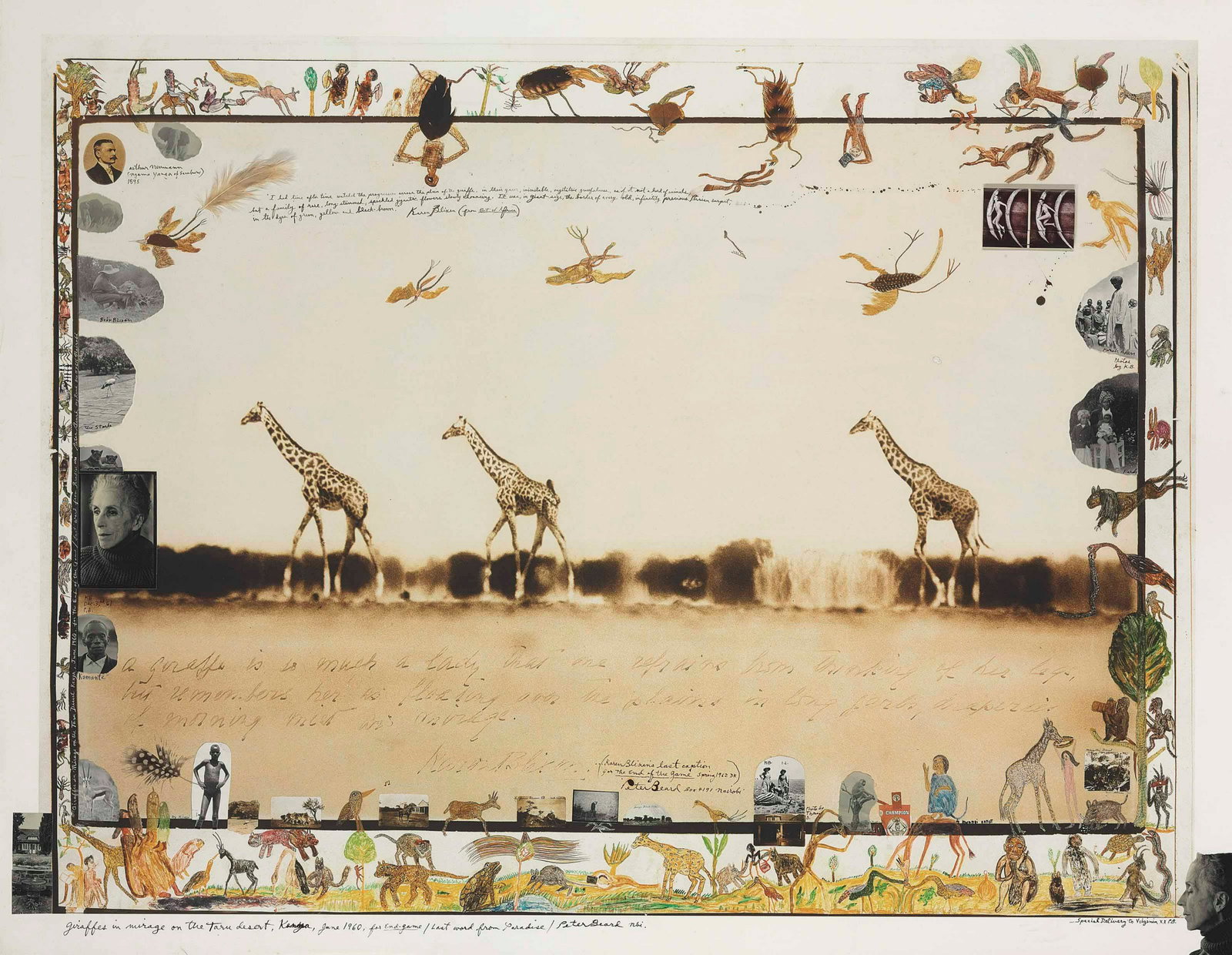 Peter Beard - Giraffes in Mirage on the Taru Desert, 1960 (1 of 1)