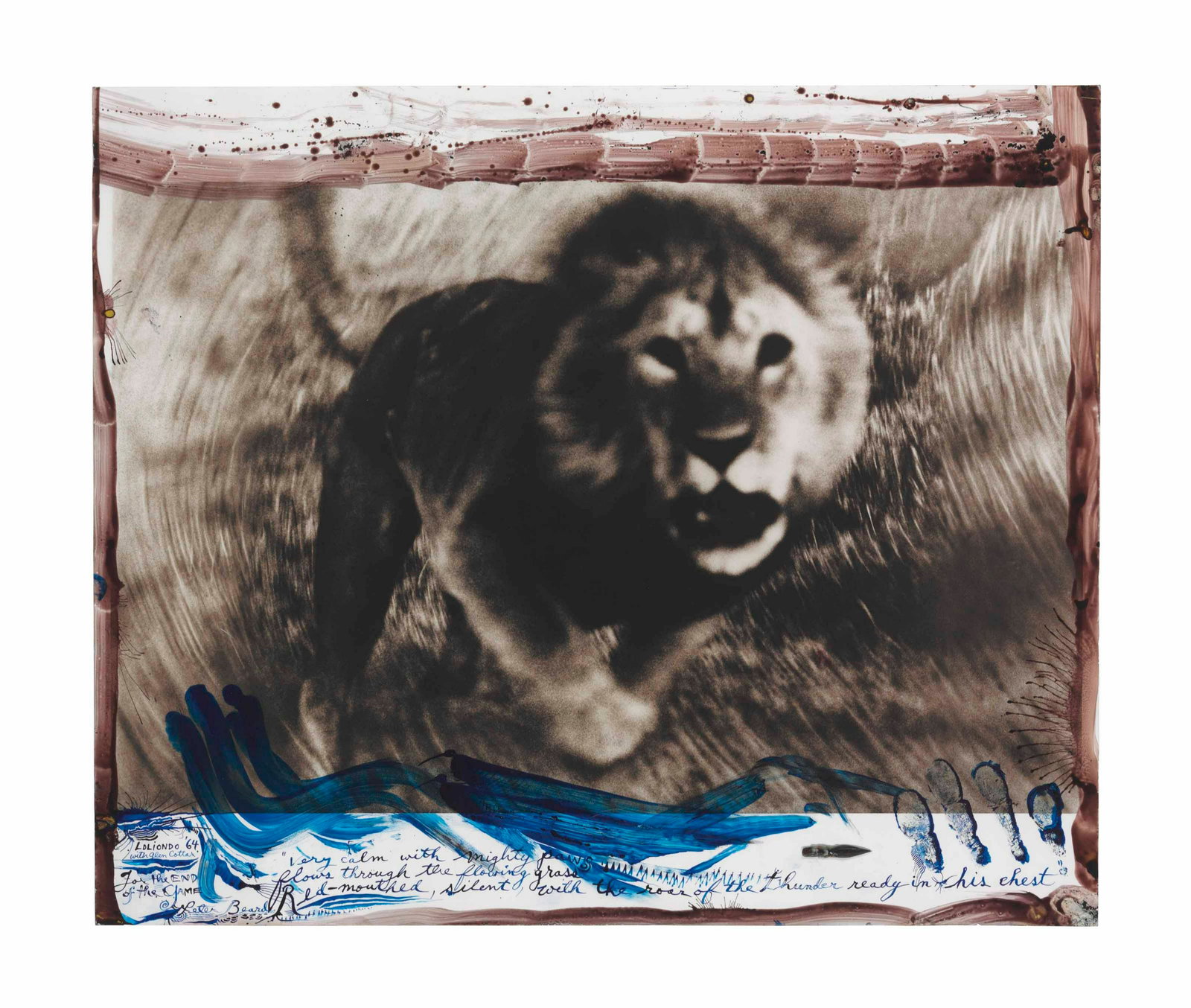 Peter Beard - Last Word from Paradise, Loliondo: PETER BEARD (1938-2020) Last Word from Paradise, Loliondo, from The End of the Game Print in Colors 8 1/2" x 11 3/4" Peter Beard was an American photographer best known for his documentary images of A