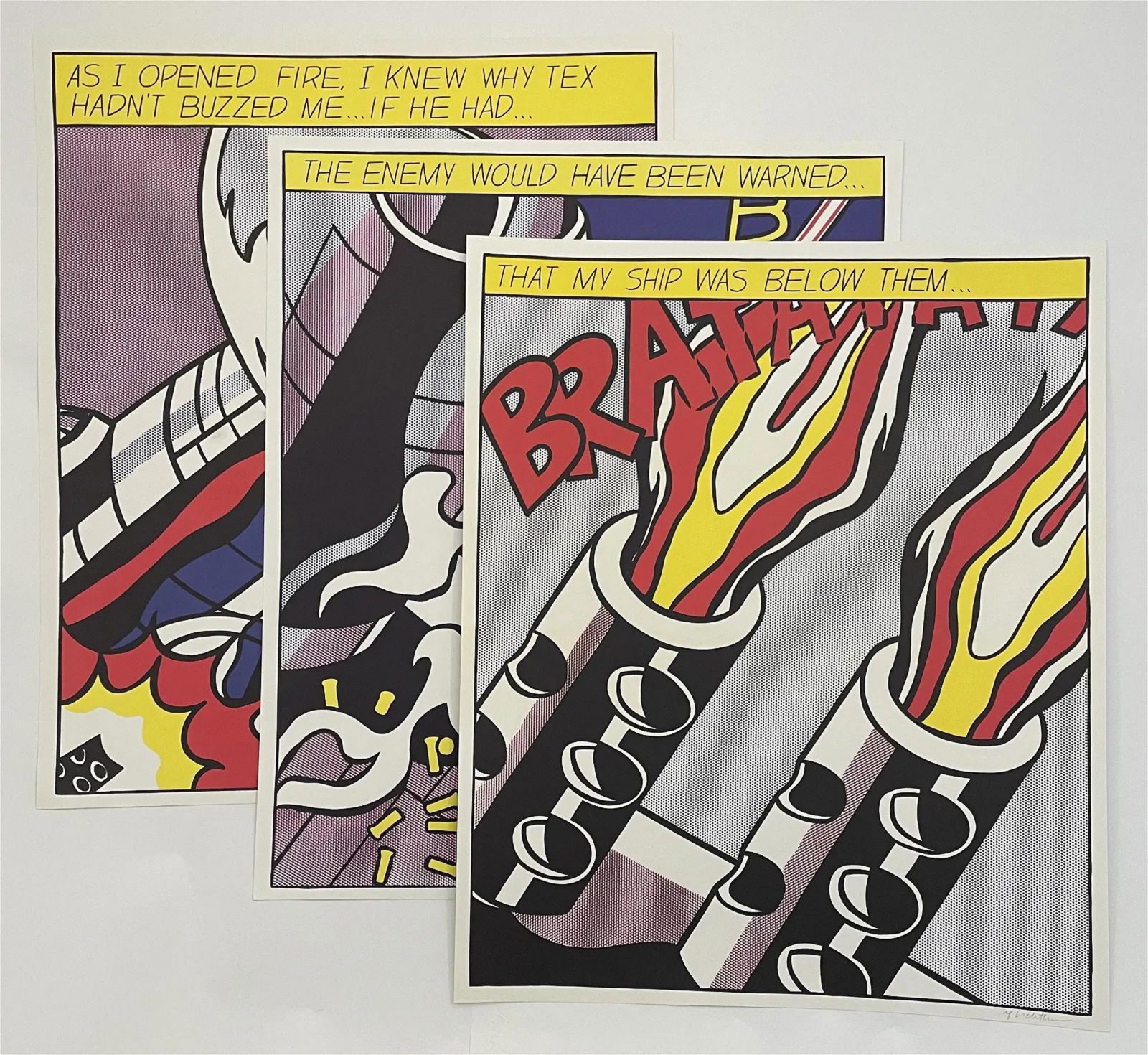 Roy Lichtenstein - As I Opened Fire, Triptych - Hand Signed (1 of 19)
