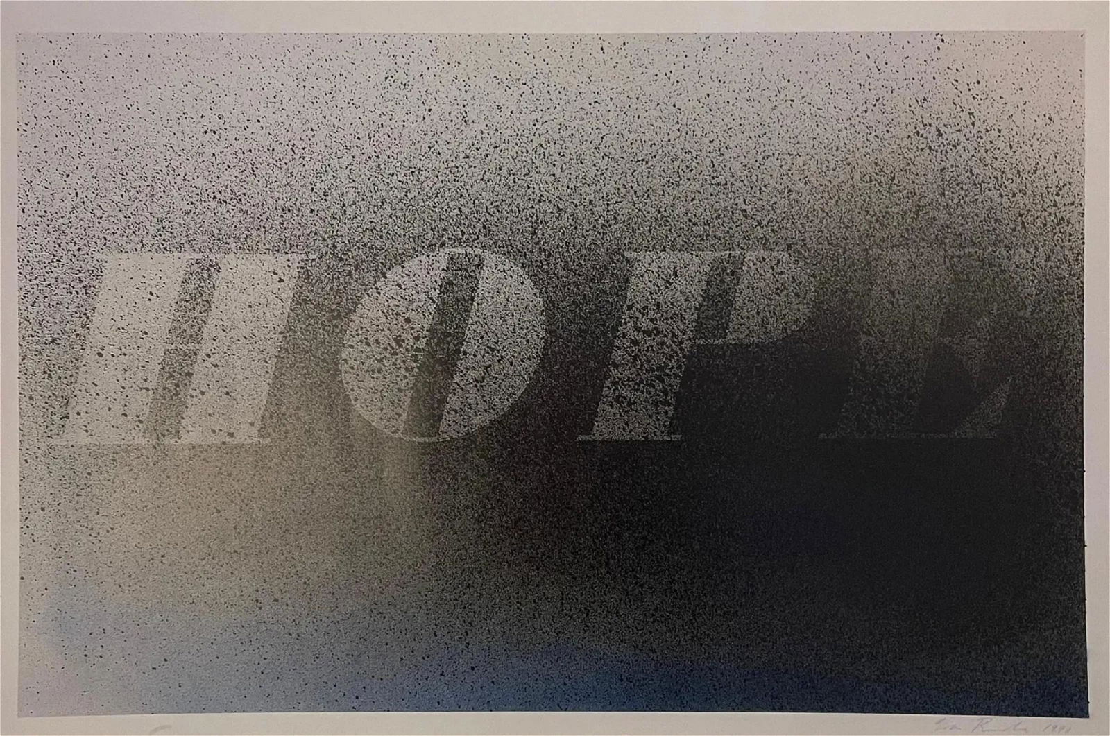 Ed Ruscha - Hope - Offset Lithograph: ED RUSCHA (B. 1937) Hope Offset Lithograph on Silk Paper 17" x 25"