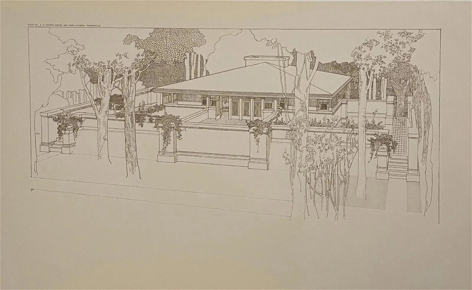 Frank Lloyd Wright - Cheney House, Illinois - Floorplan (1 of 5)