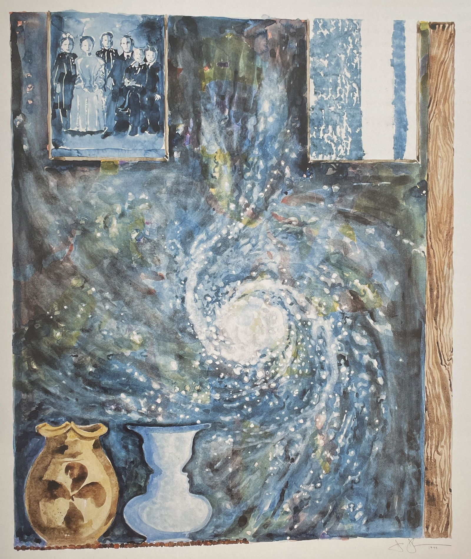 Jasper Johns - Untitled, 1993: JASPER JOHNS (B.1930) Untitled, 1993 Print in Colors 7 3/4" x 9 1/4" Jasper Johns is an iconic American artist who came to define the period between Abstract Expressionism and Pop Art. In Flag (1954â