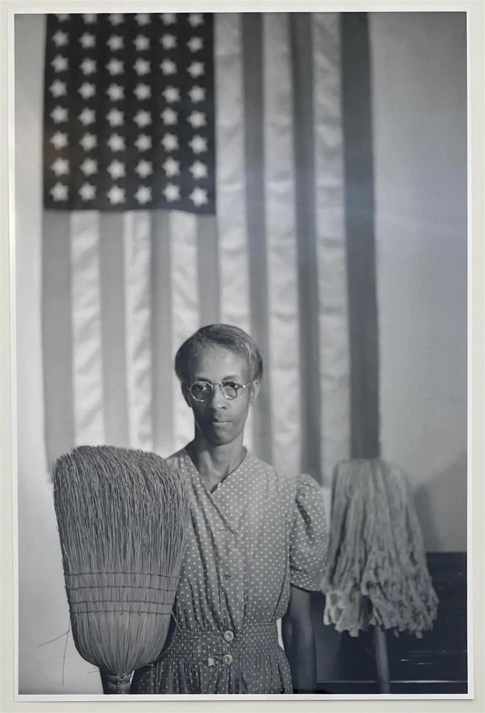 Gordon Parks - American Gothic, 1980s: GORDON PARKS (1912-2006) American Gothic, 1980s Silver Gelatin, Printed Later 11 1/2" x 17 1/2" African American photographer Gordon Parks spent his youth in Minnesota and later became prominent in do