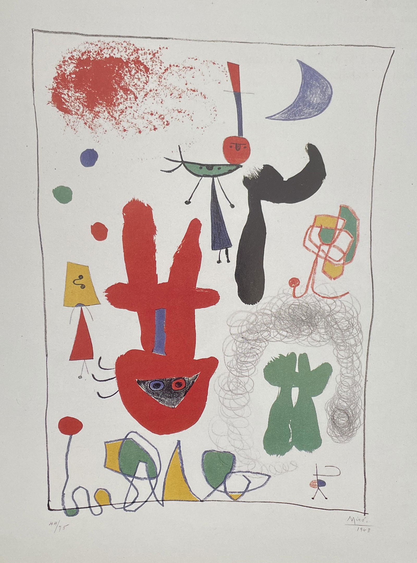 Joan Miro - Acrobats in the Night Garden, 1948 (1 of 1)