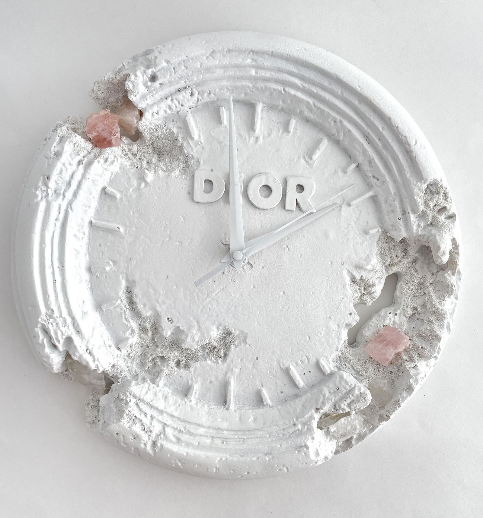 After Daniel Arsham X Dior Clock (Edition of 100): AFTER DANIEL ARSHAM (B. 1980) Arsham X Dior Clock, Attributed to Arsham Made from the Limited Edition of 100 ever made 11 1/4" in Diameter