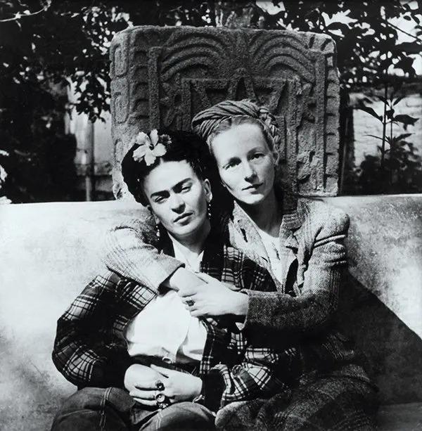 Diego Rivera - Frida Kahlo and Emmy Packard, 1941: DIEGO RIVERA (1886-1957) Frida Kahlo and Emmy Packard Type of Print - Print in Colors Approximate Image Size - 7" x 7"