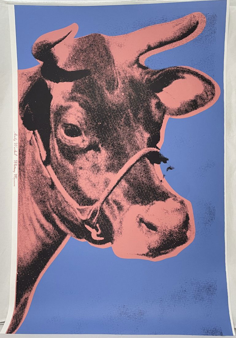 After Andy Warhol - Cow, 1971 - Screenprint on Wallpaper, Hand Signed (1 of 15)