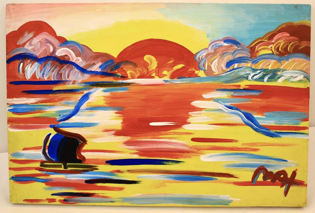 After Peter Max - Original Oil Painting, Landscape Scene (1 of 11)