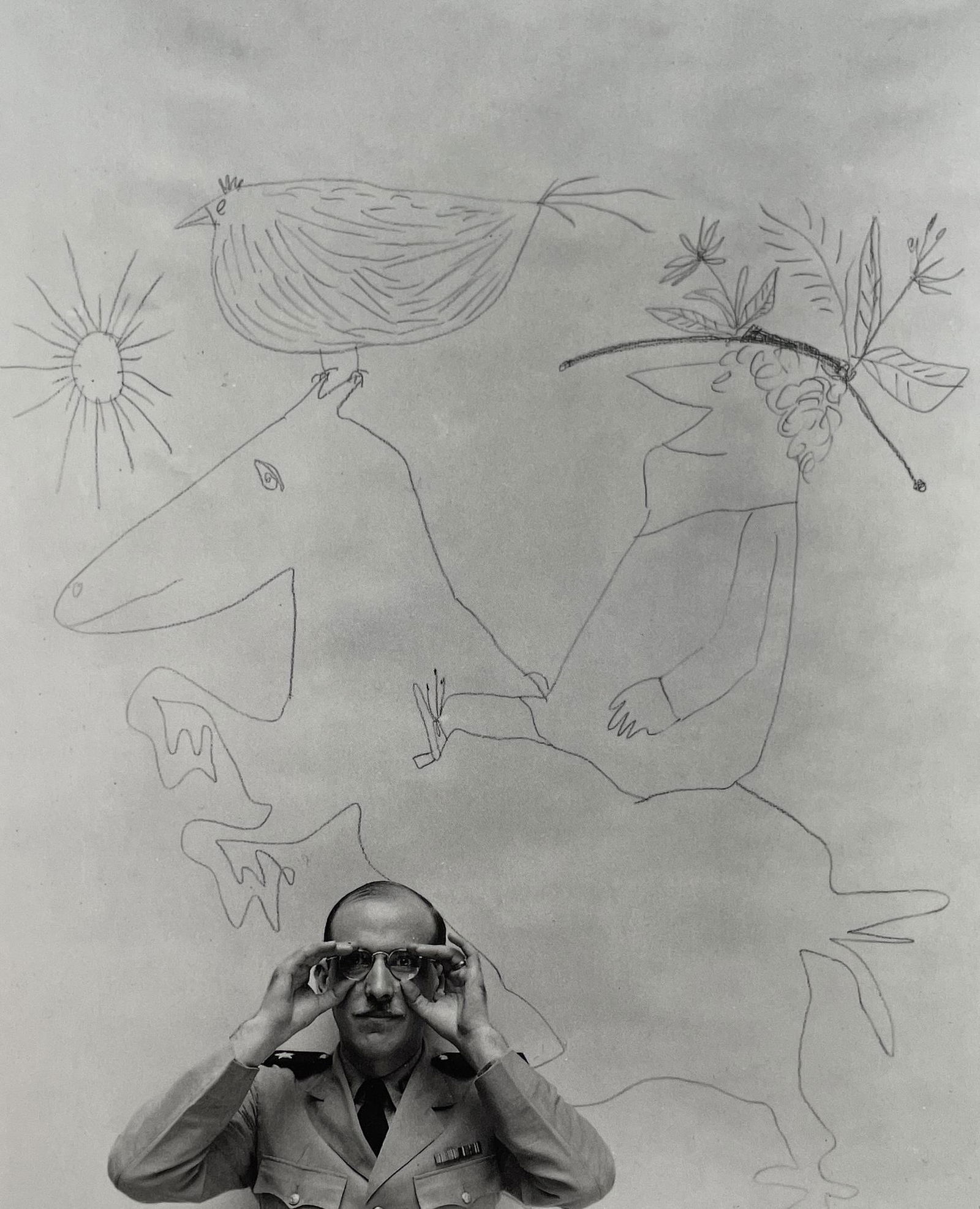 George Platt Lynes - Saul Steinber, 1941: GEORGE PLATT LYNES (1907-1955) Title - Saul Steinberg, 1941 Type of Print - Print in Colors Approximate Image Size - 8" x 6" George Platt Lynes was an American fashion photographer. His grayscale work