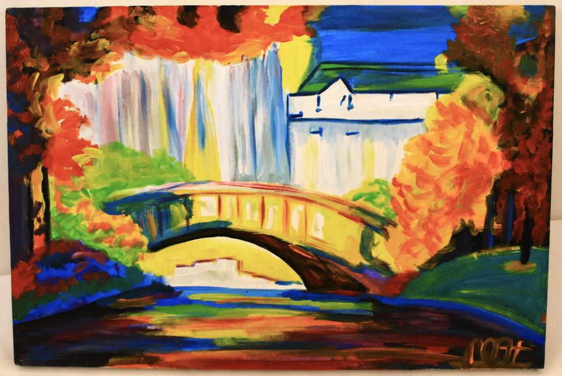 After Peter Max - Original Oil Painting, Landscape Scene (1 of 11)