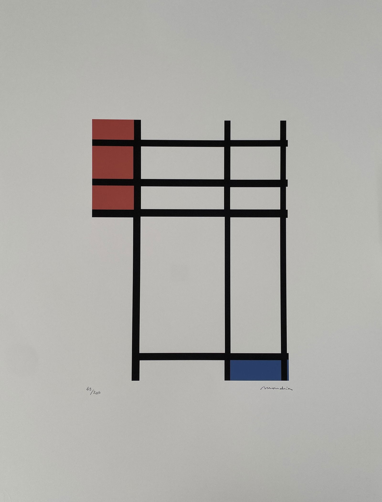 After Piet Mondrian - Signed and Numbered, Lithograph w/ COA (1 of 12)