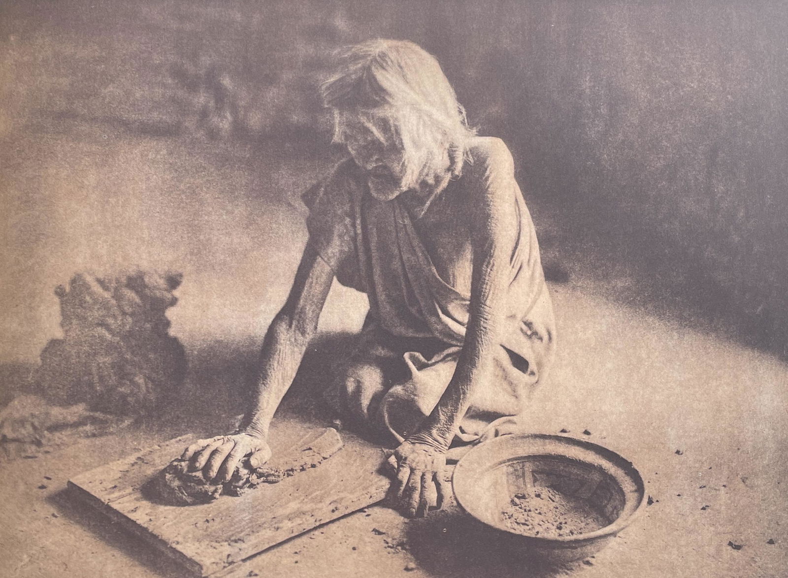 Edward Curtis - The Potter Mixing Clay, Print (1 of 1)