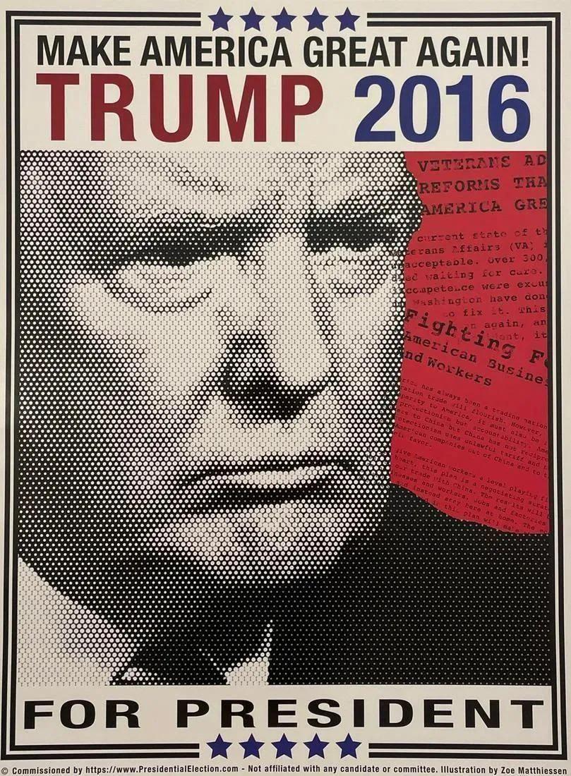 Donald Trump "MAGA" Poster 2016: DONALD TRUMP (B. 1946) Make America Great Again, Campaign Poster 18" x 24"
