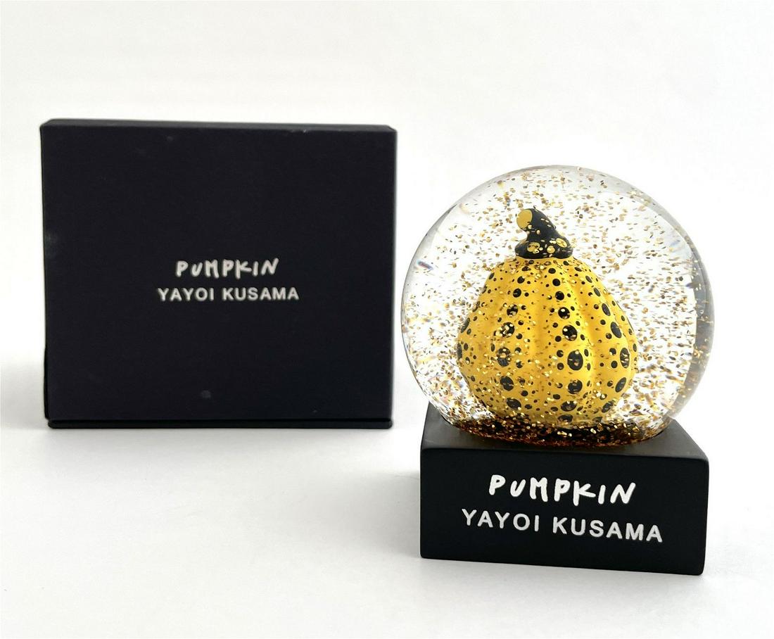 Yayoi Kusama - Globe (Pumpkin): YAYOI KUSAMA (B. 1929) Globe with a Pumpkin Comes w/ Original Box 3" Tall