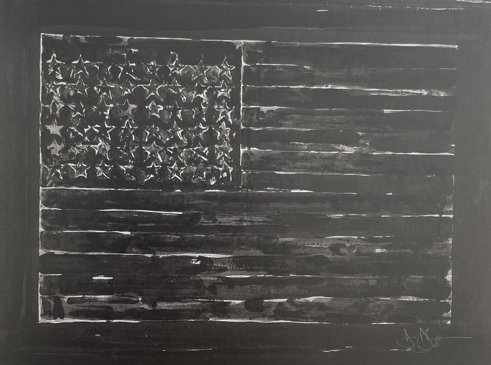 Jasper Johns - Flag, 1972: JASPER JOHNS (B. 1930) Title - Flag, 1972 Type of Print - Print in Colors Estimated Image Size - 5 1/4" x 7" Jasper Johns is an iconic American artist who came to define the period between Abstract Ex