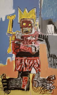Jean Michel Basquiat - Untitled, 1982: JEAN MICHEL BASQUIAT (1960-1988) Title - Untitled, 1982 Type of Print - Print in Colors Approximate Image Size - 11" x 7 3/4" Jean-Michel Basquiat was an influential African-American artist who rose t