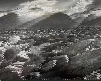 Ansel Adams - Mt. Williamson, California, 1944: ANSEL ADAMS (1902-1984) Title - Mountain Williamson, Sierra Nevada, California, 1944 Type of Print - Print in Colors Approximate Image Size - 14" x 11 3/4" Ansel Adams was an iconic American photograp
