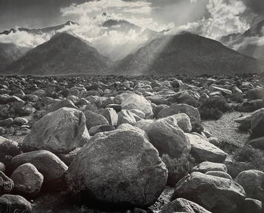 Ansel Adams - Mt. Williamson, California, 1944: ANSEL ADAMS (1902-1984) Title - Mountain Williamson, Sierra Nevada, California, 1944 Type of Print - Print in Colors Approximate Image Size - 14" x 11 3/4" Ansel Adams was an iconic American photograp