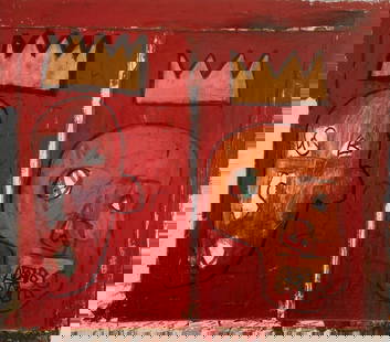 Jean Michel Basquiat - Red Kings, 1981: JEAN MICHEL BASQUIAT (1960-1988) Title - Red Kings, 1981 Type of Print - Print in Colors Approximate Image Size - 7" x 6" Jean-Michel Basquiat was an influential African-American artist who rose to su