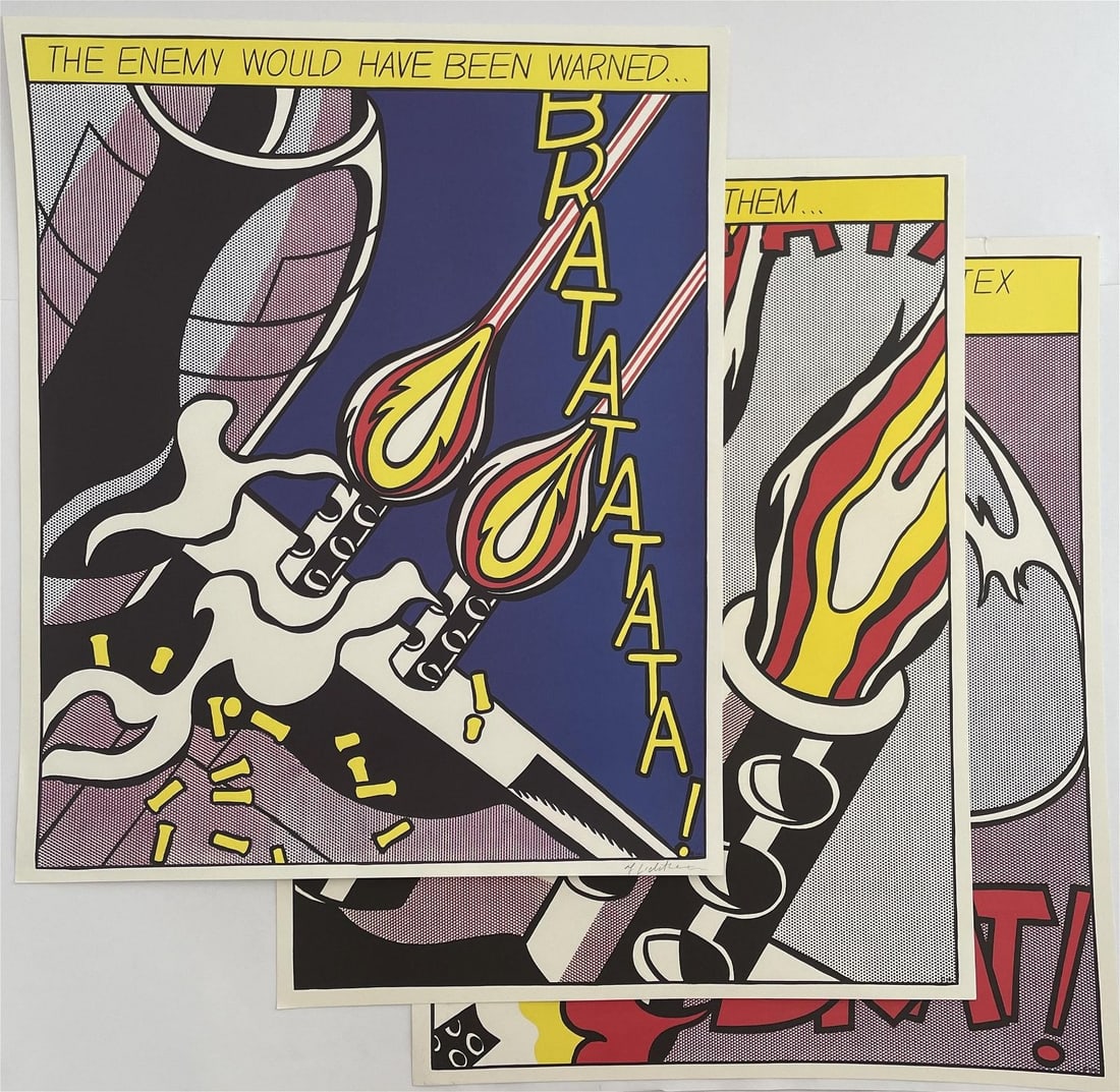 Roy Lichtenstein - As I Opened Fire, Triptych - Hand Signed (1 of 20)