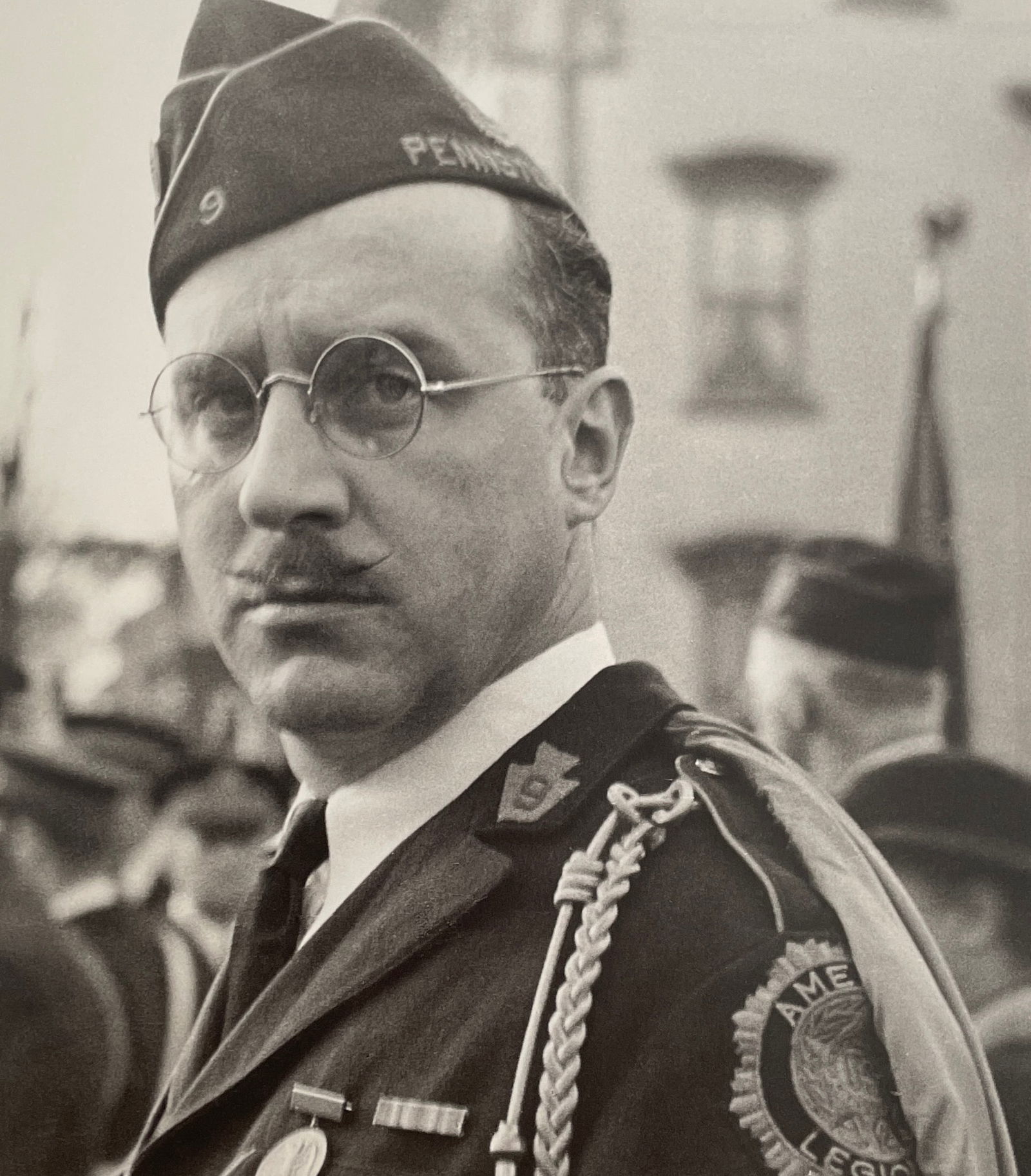Walker Evans - American Legionnaire, 1936: WALKER EVANS (1903-1975) Title - American Legionnaire, 1936 Type of Print - Print in Colors Approximate Image Size - 6 3/4" x 7 1/2" Walker Evans was a renowned American photographer known for his bla