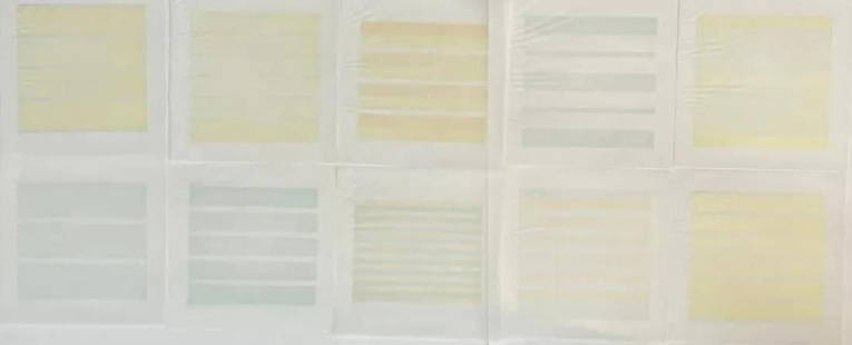 Agnes Martin - Lot of 10 - Lithographs: AGNES MARTIN (1912-2004) Lot of 10, Titles include - Innocence, Children Playing, Everyday Happiness, Love, I Love Love, Infant Response to Love, Innocent Love, Lovely Life, Happiness Glee, and Happy