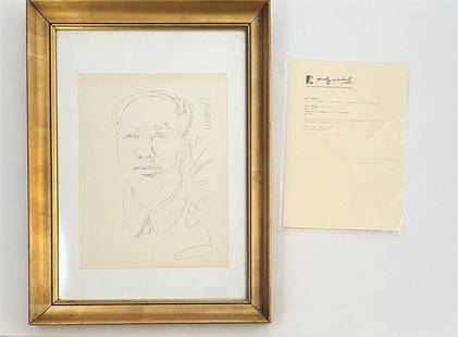 After Andy Warhol - Mao, 1973 (Graphite on Paper): AFTER ANDY WARHOL (1928-1987) Mao, 1973 Graphite on Paper Signed Twice on the reverse side with various labels Frame measures - 16 1/2" x 21 3/4", Sight measurse 11" x 13 1/2"