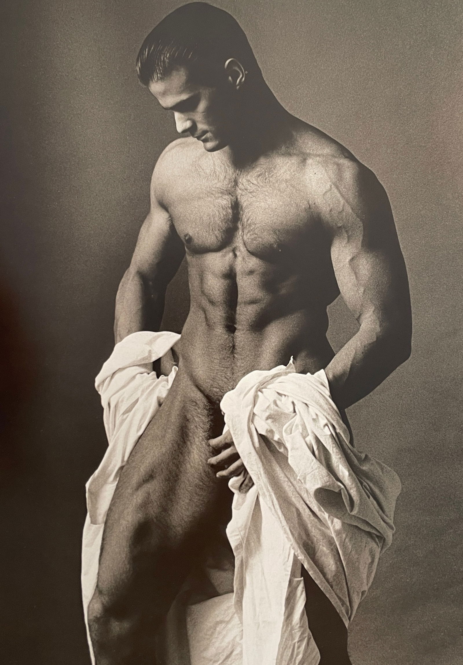 Ken Haak - Male Nude, 1986: KEN HAAK (1923-1991) Title - Male Nude, 1986 Type of Print - Print in Colors Approximate Image Size - 11" x 8" Ken Haak became a self-taught explorer in fashion photography who played light and shadow