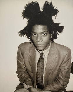 Jean Michel Basquiat - Portrait for Andy Warhol, 1982: JEAN MICHEL BASQUIAT (1960-1988) Portrait for Andy Warhol's Painting, 1982 Print in Colors 5" x 6 1/2"