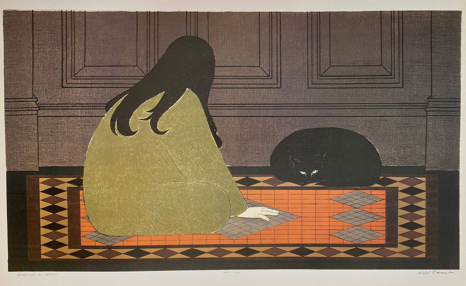 Will Barnet - Child Reading, 1970: WILL BARNET (1911-2012) Child Reading, 1970 Print in Colors, Printed Signature 9" x 14 3/4"