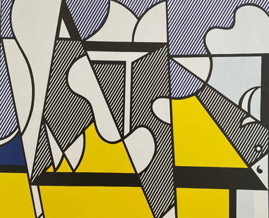 Roy Lichtenstein - Cow Going Abstract, Offset Lithograph: ROY LICHTENSTEIN (1923-1997) Cow Going Abstract, 1974 Offset Lithograph One Panel 28" x 23 1/2"